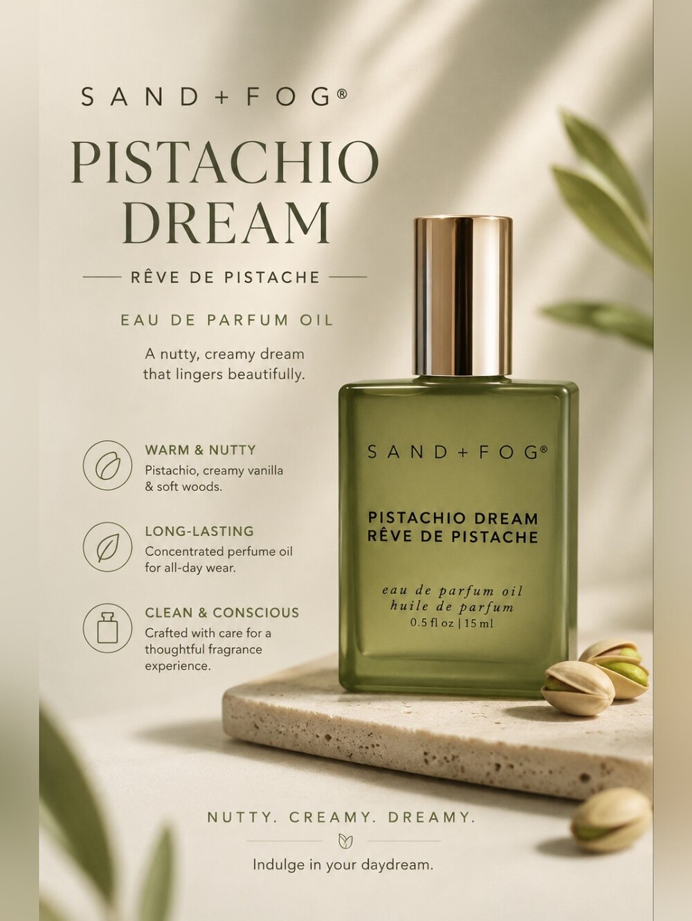 SAND + FOG Pistachio Dream Eau de Parfum Oil 15ml